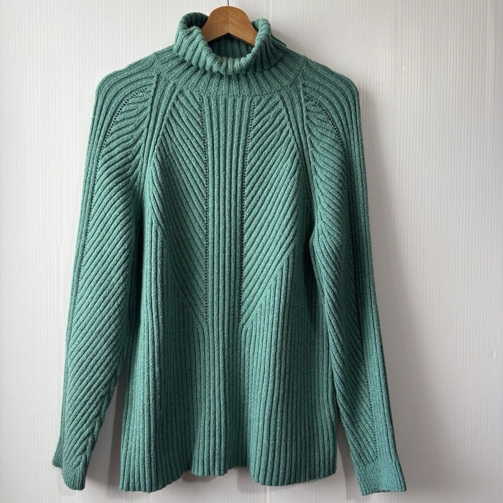 Sundance Sweater Toasty Dimensions Ribbed Knit Turtleneck XL Cotton Silk Blend